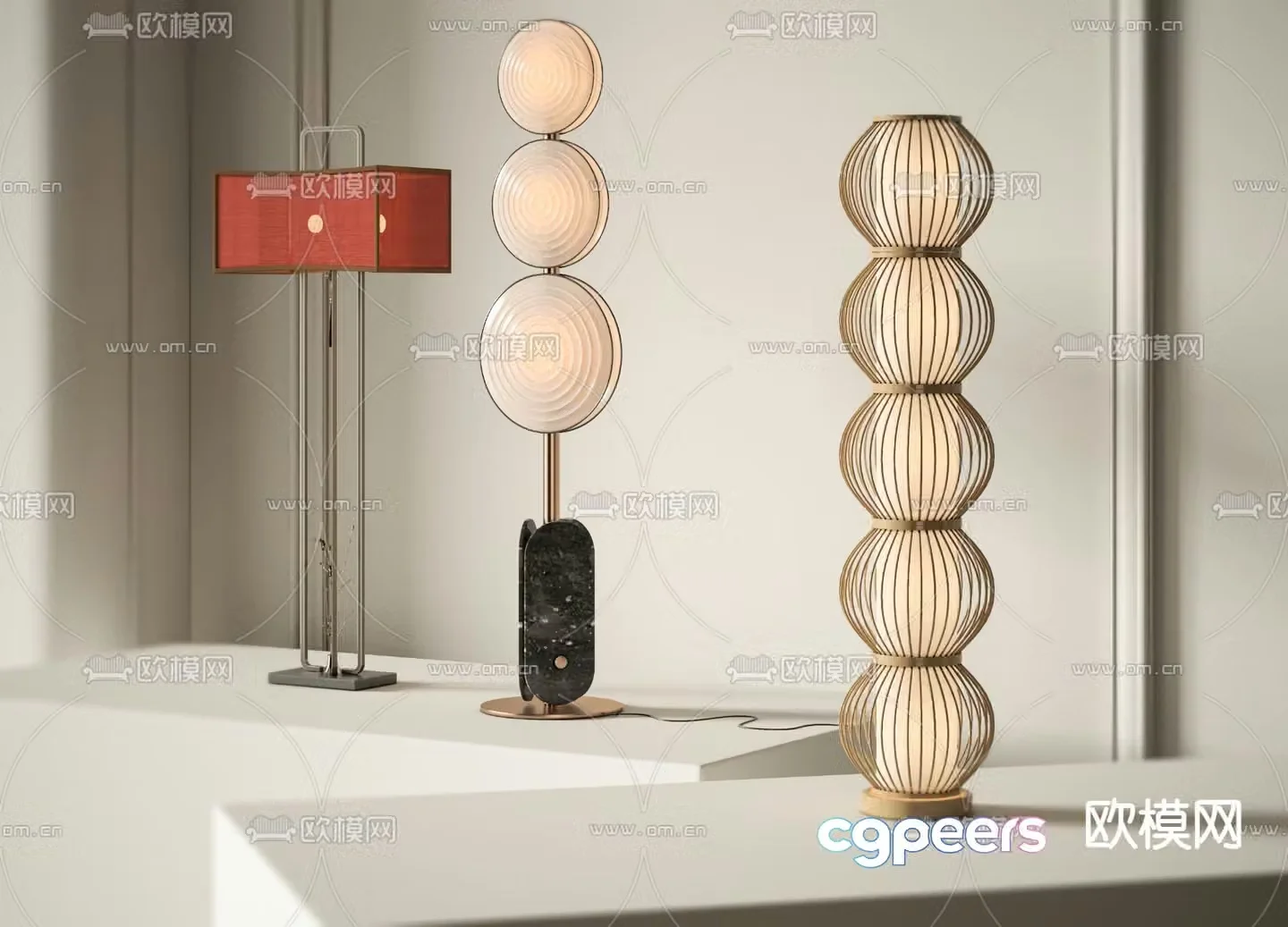 New Chinese style floor lamp 3d model