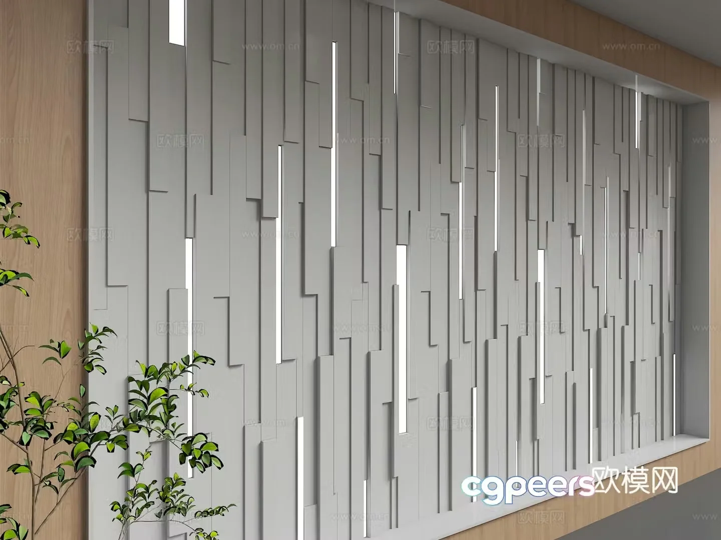 Modern background wall 3d model