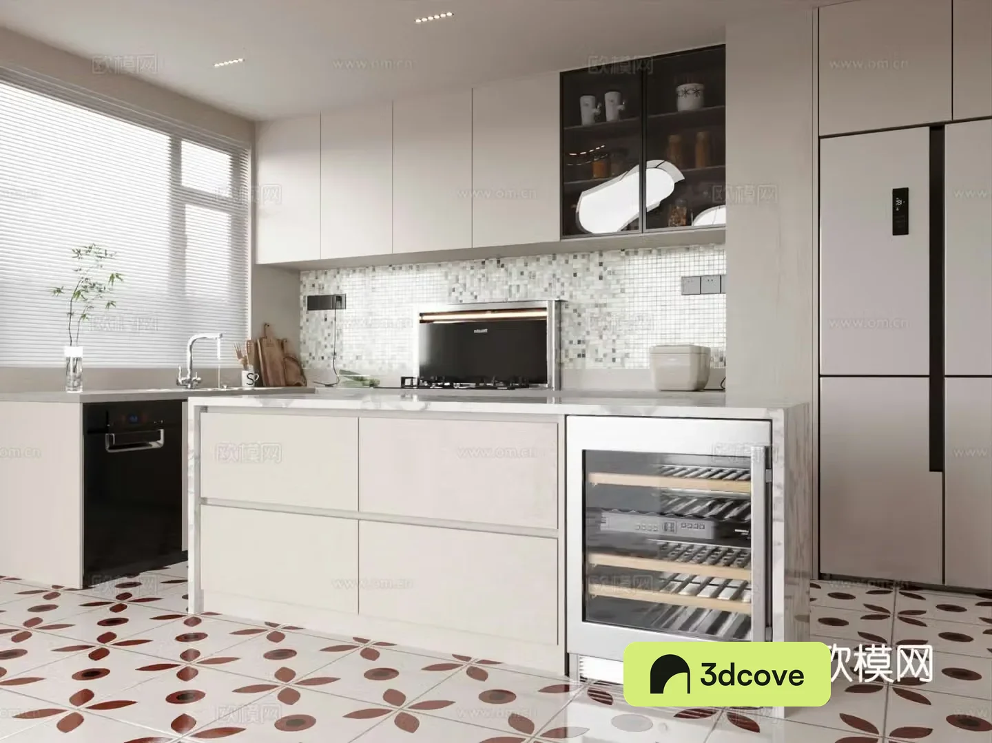 Open kitchen island cabinet
