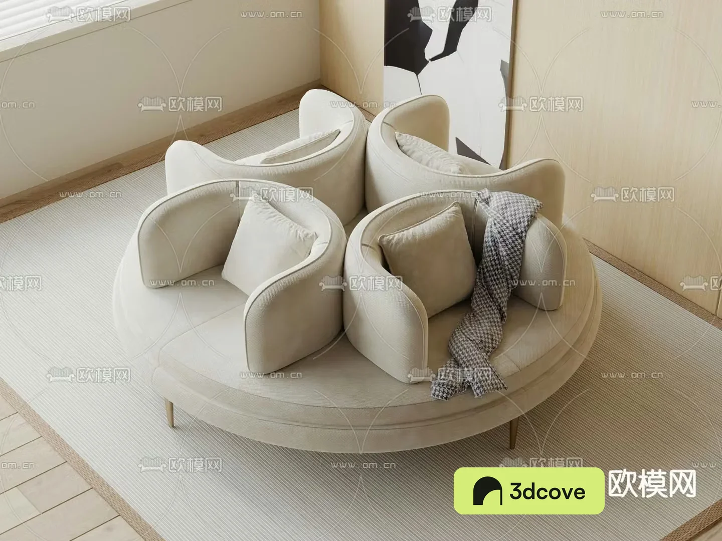 Round sofa booth sofa