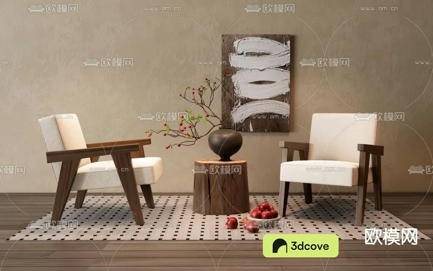 Wabi-sabi chair leisure chair table