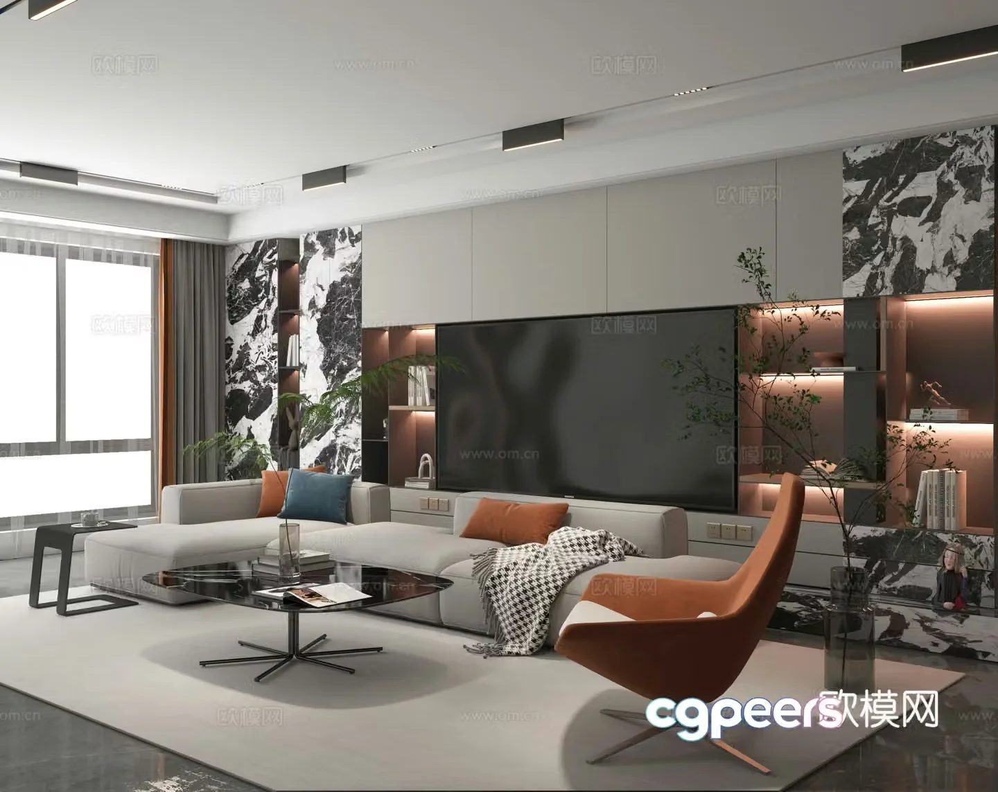 Modern living room 3d model