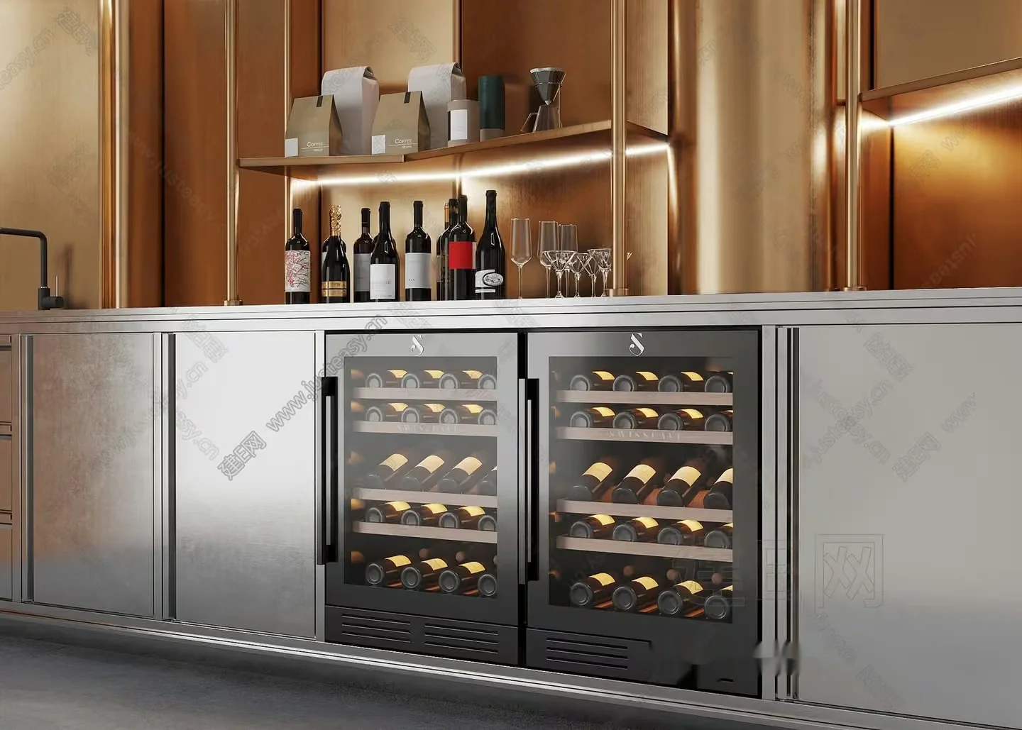 Modern Wine Fridge 3D Model – 18134 – VRAY Render