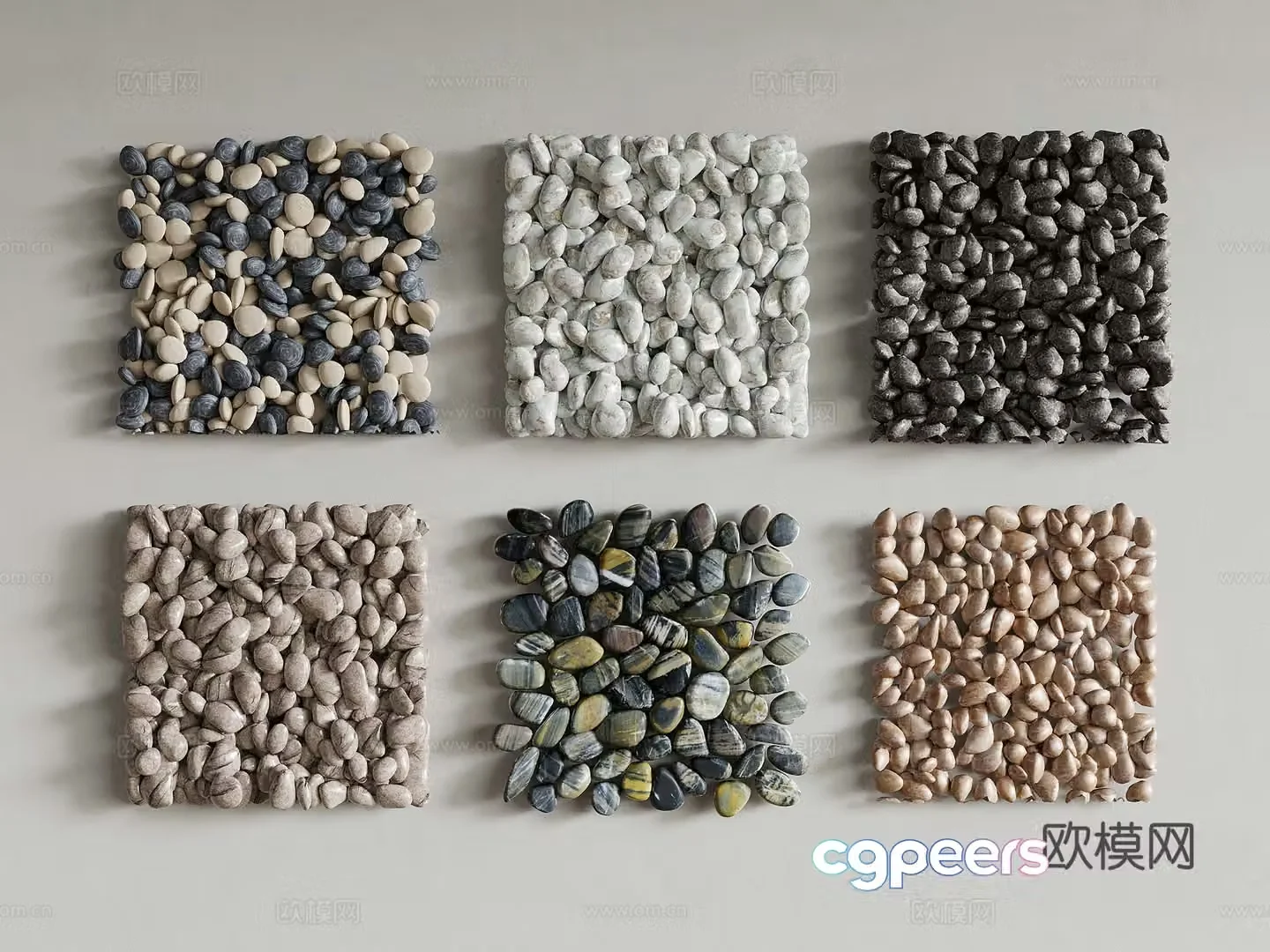 Pebbles Modern Pebbles Stone Gravel 3D Model