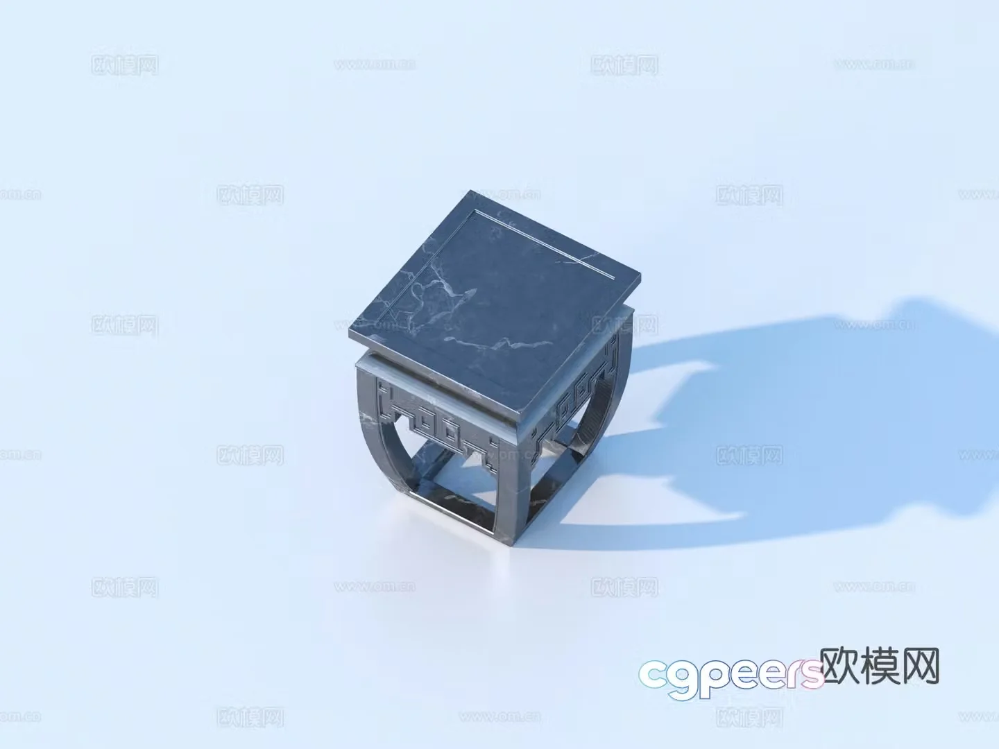 Stone bench stone pier 3d model