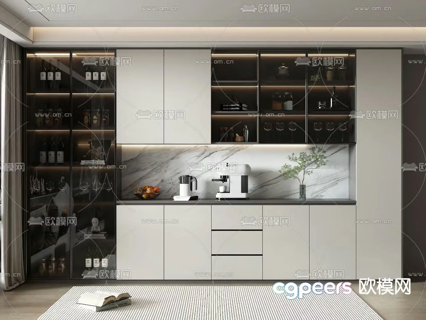Modern wine cabinet 3d model
