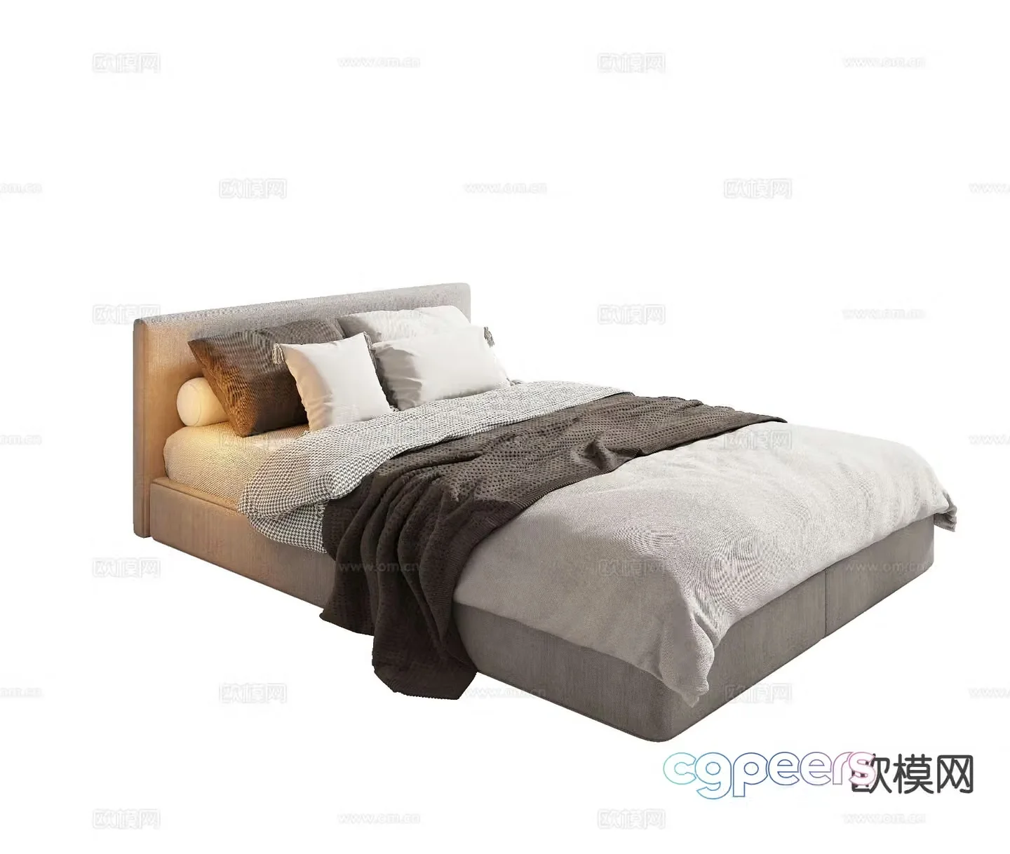 Modern single bed 3d model
