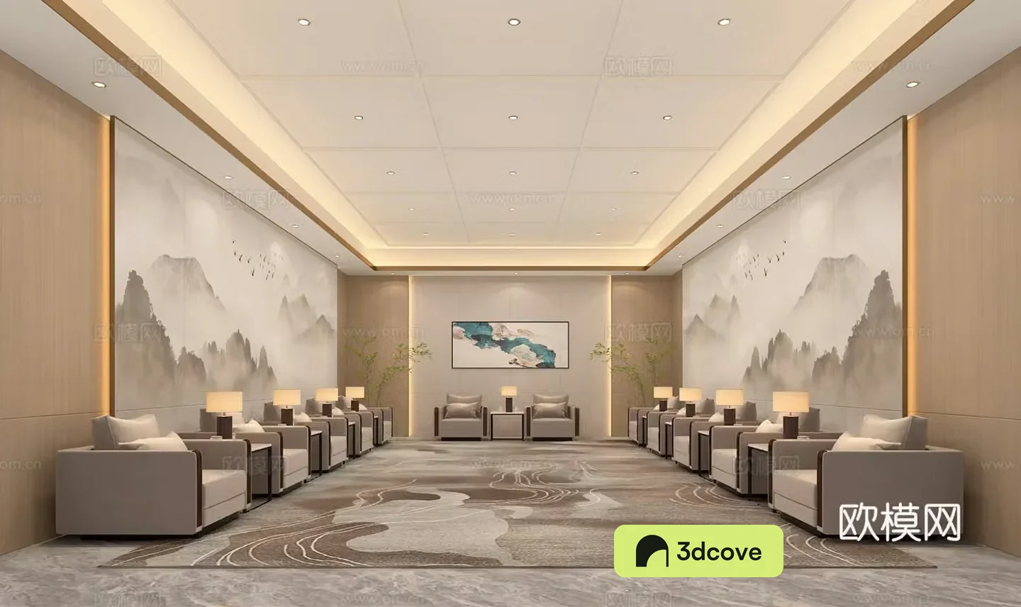 Modern new Chinese style reception room Modern conference room VIP room