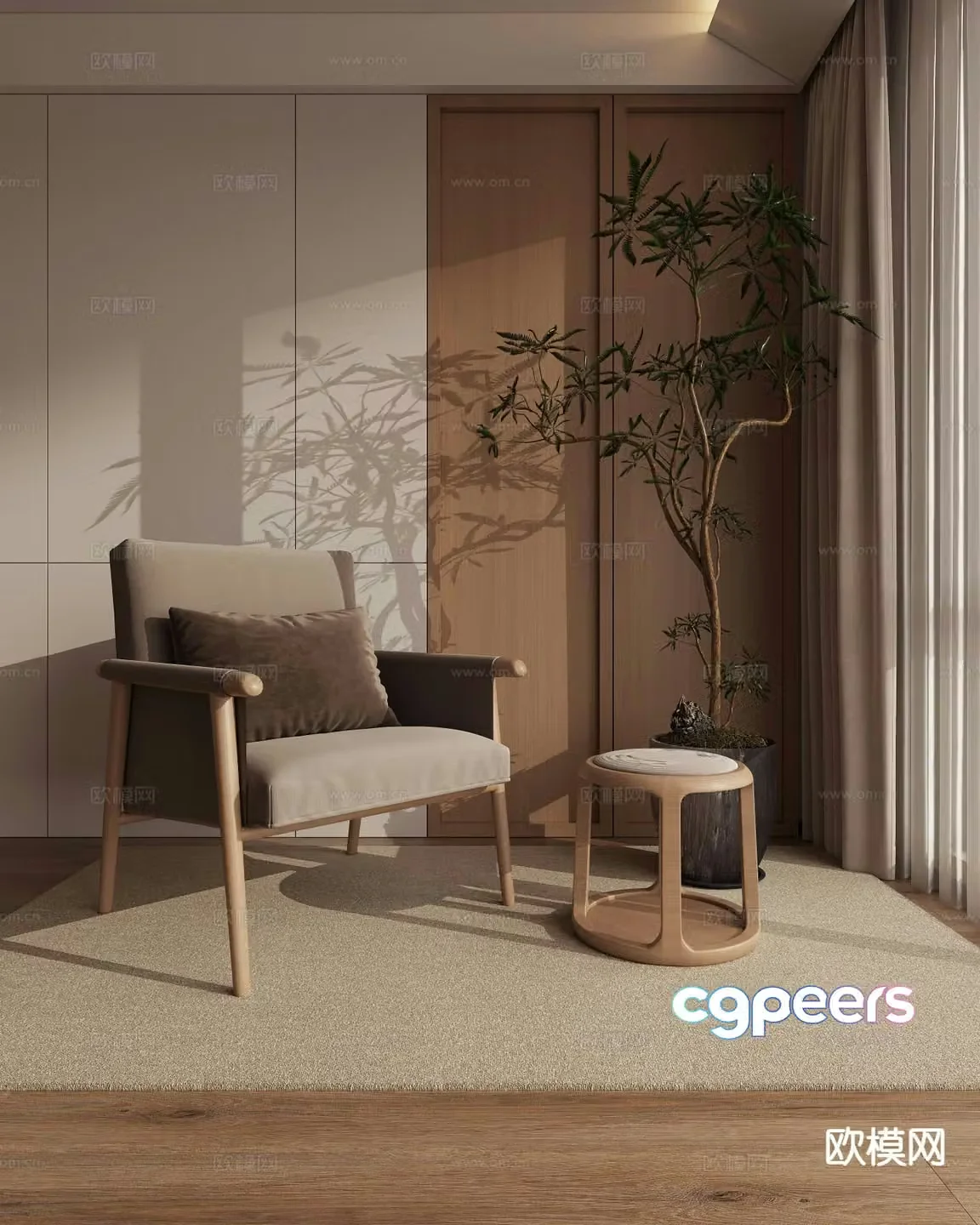 New Chinese style leisure chair 3d model