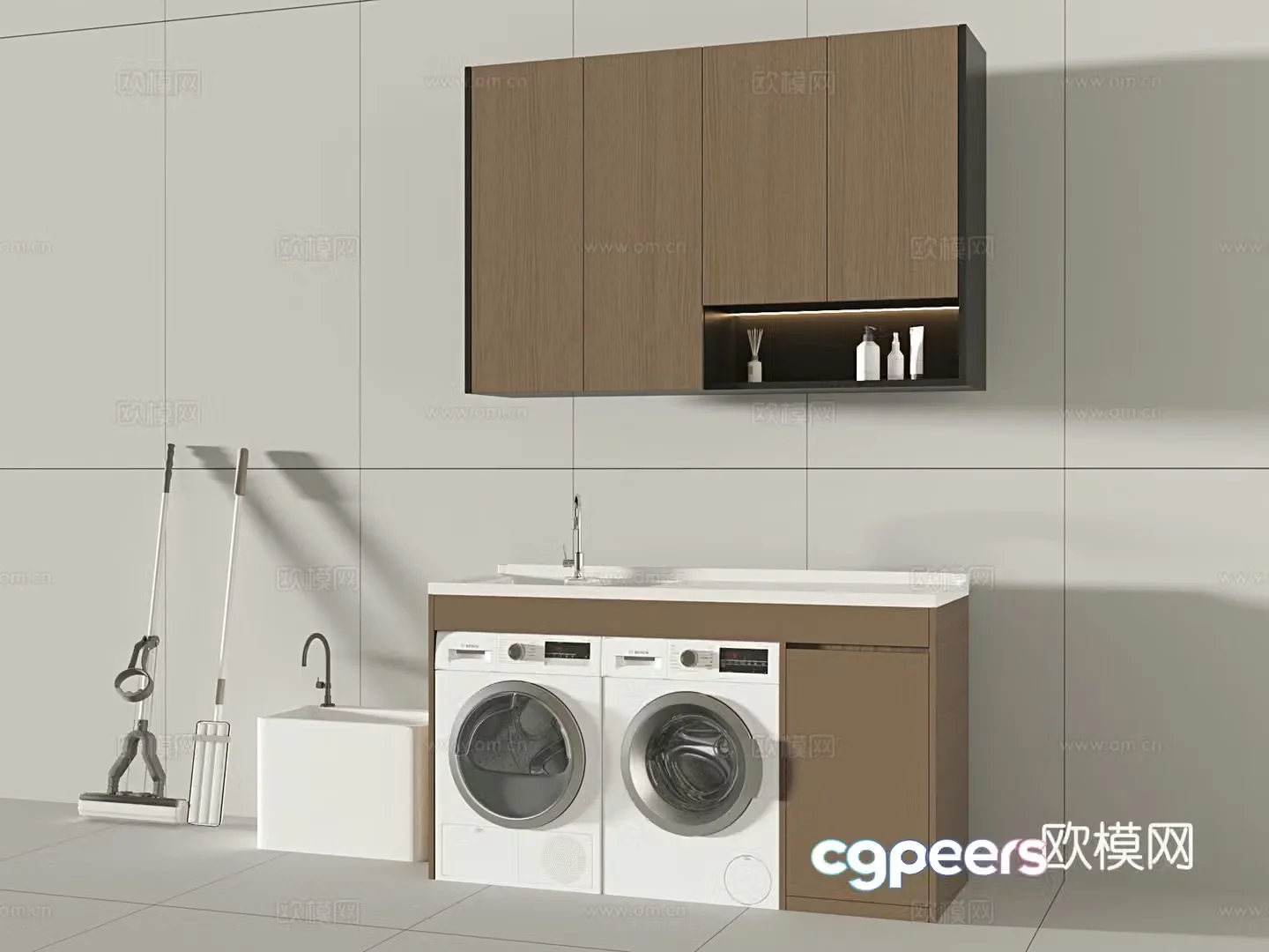 Washing machine cabinet dryer 3d model