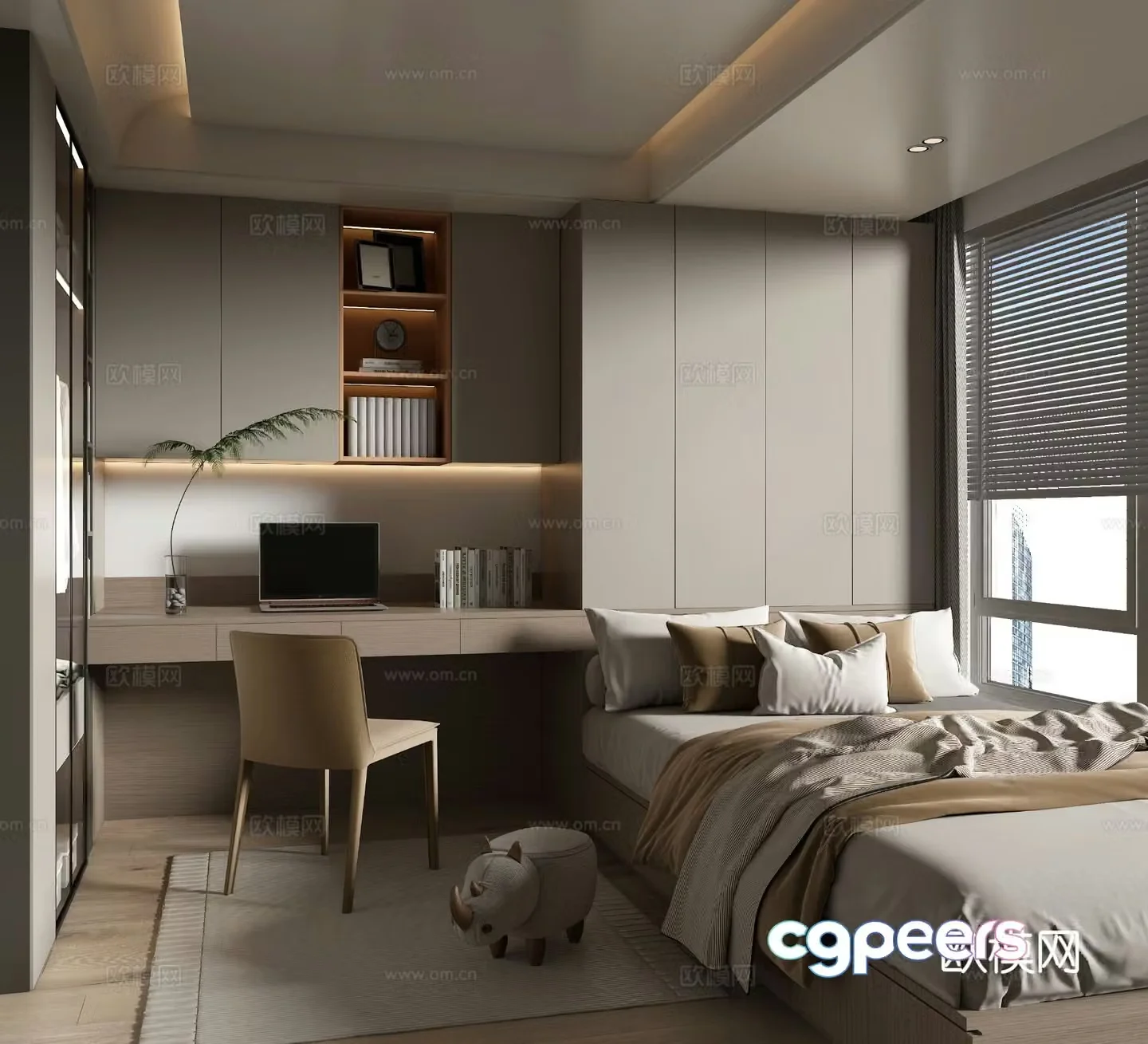 Modern tatami bedroom 3d model