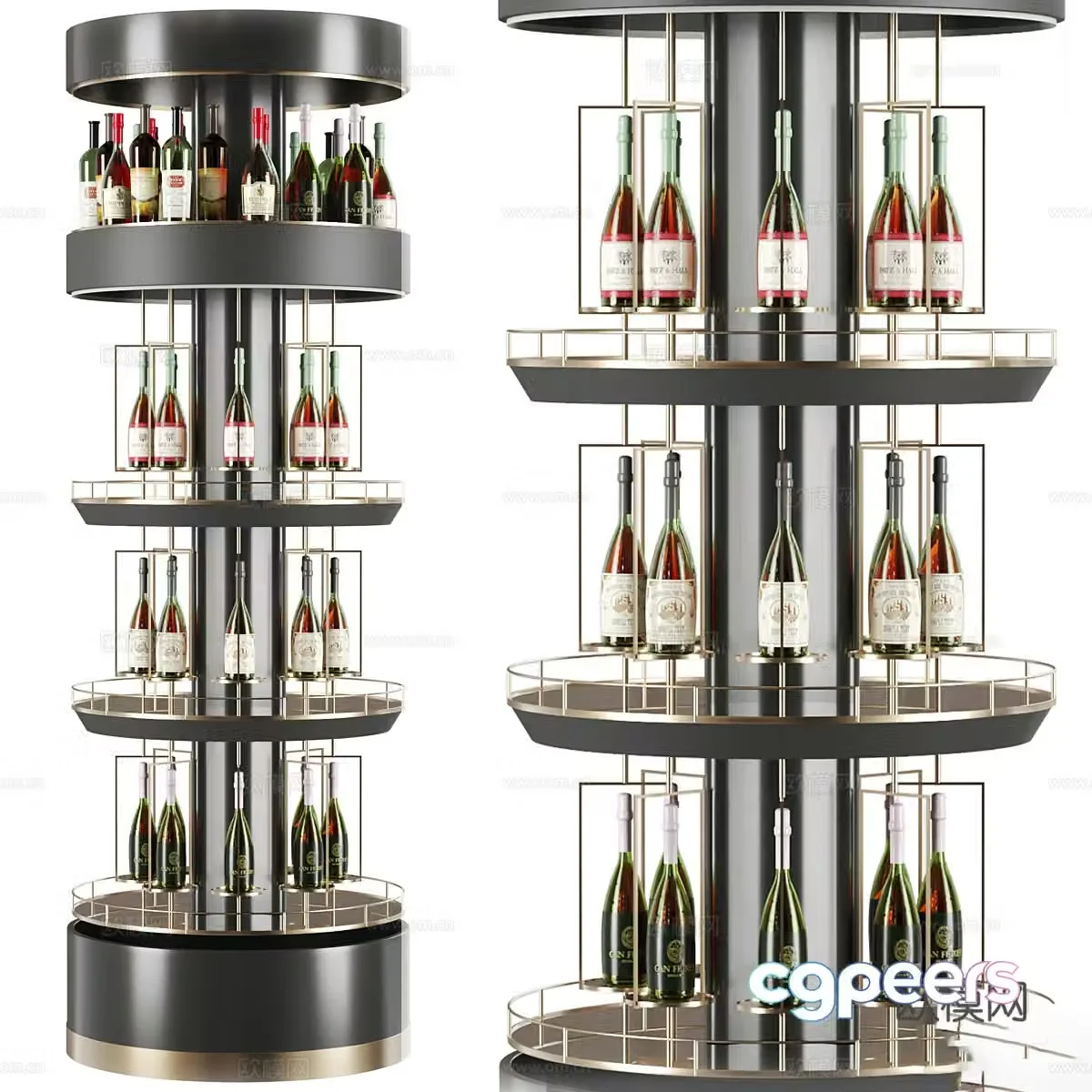 New Chinese light luxury wine display stand 3D model