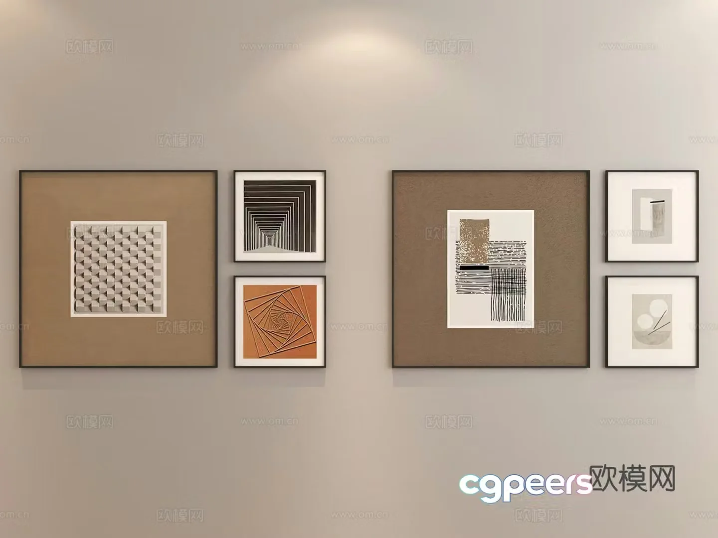Modern painting Abstract painting Combination painting 3d model
