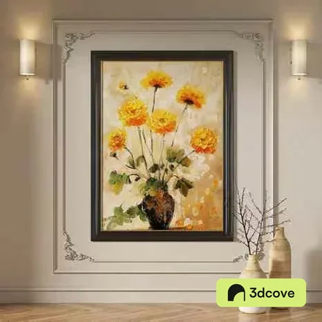 A Framed Painting Of Flowers