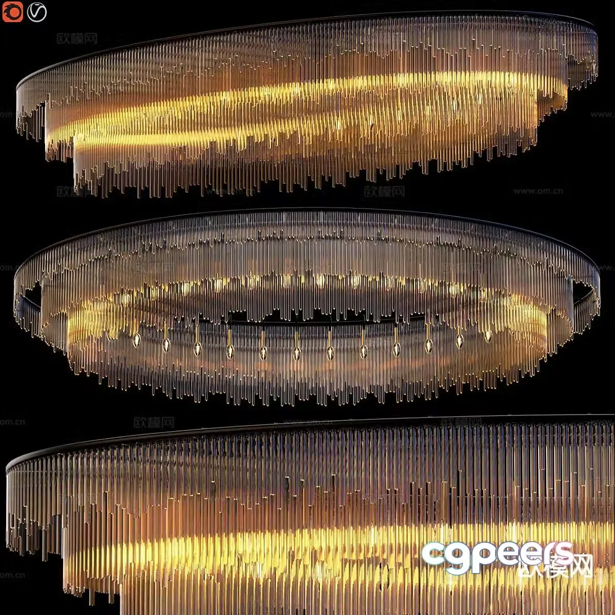 Modern lobby ceiling lamp crystal lamp 3d model