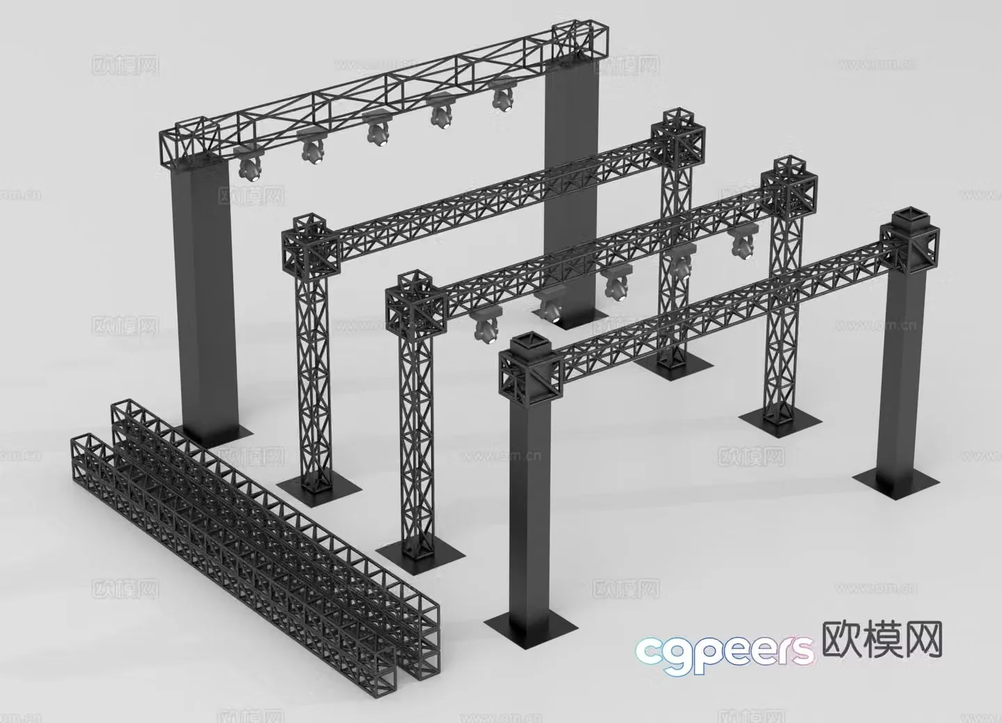 Steel frame Light frame Stage frame 3d model