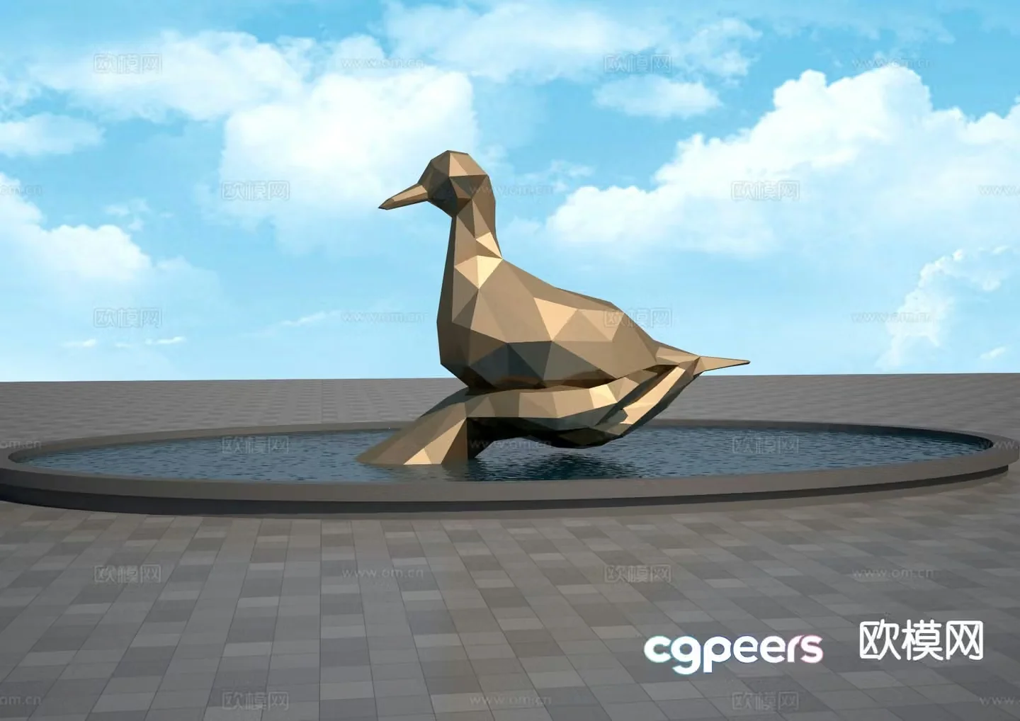 Pigeon sculpture landscape sculpture 3d model