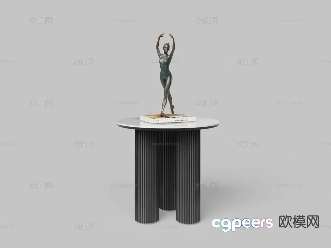 Modern round table side table angle table 3D model