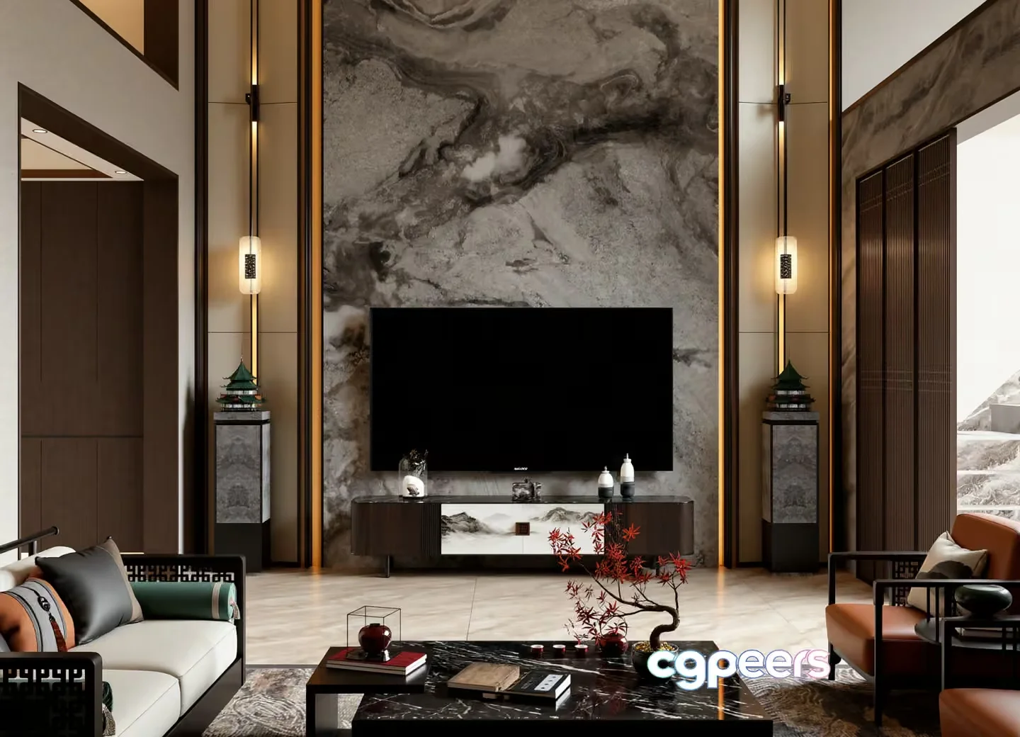 Modern Living Room 3D Model – 15506 – VRAY Render