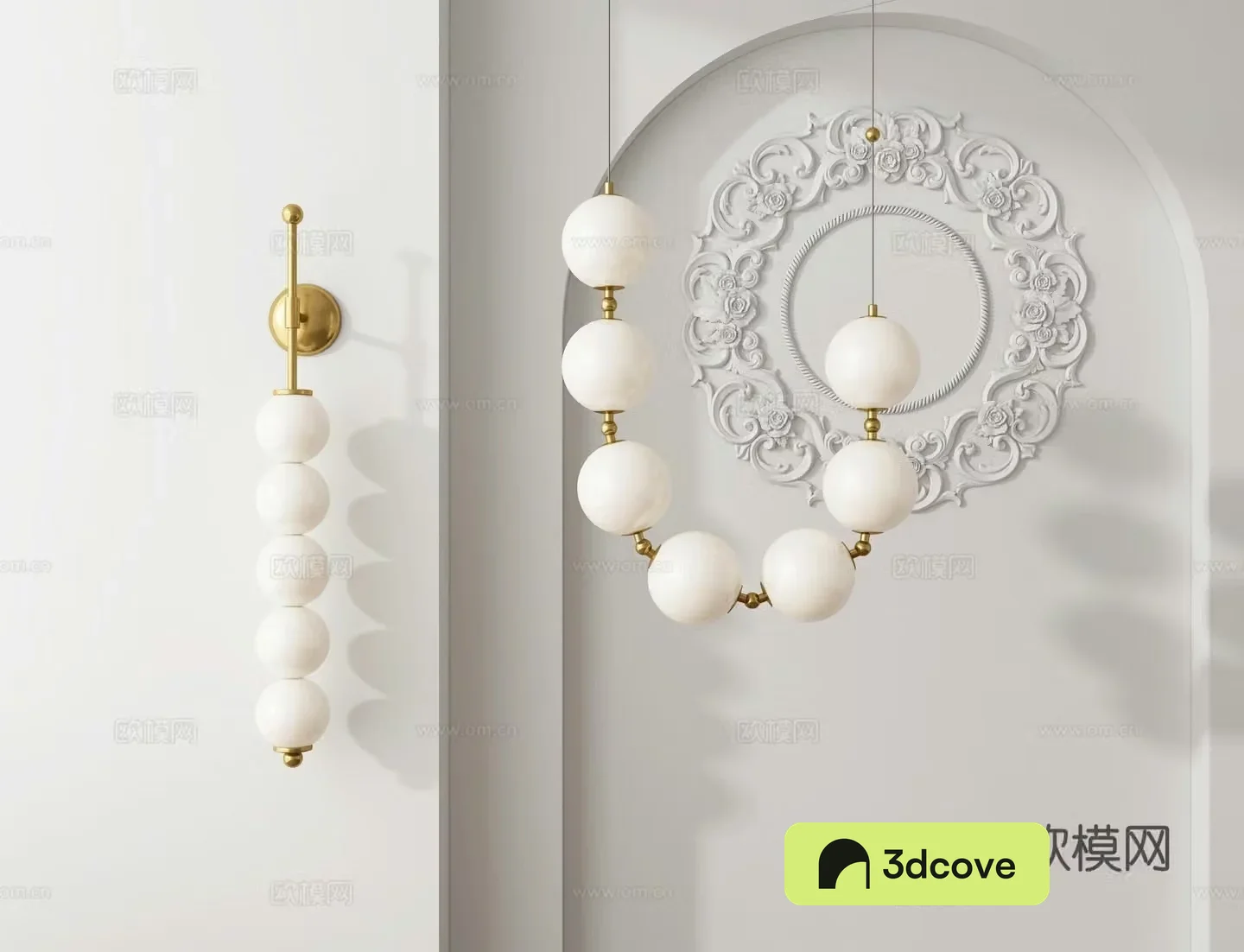 French beaded chandelier wall lamp