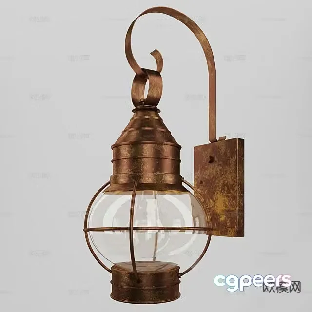 Industrial style lamps lighting wall lamp 3d model