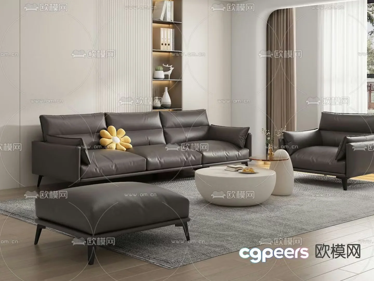 Modern sectional sofa 3d model