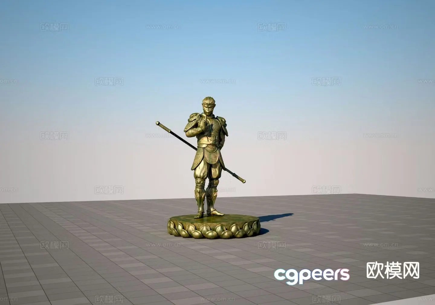 Wukong sculpture Monkey King sculpture 3D model