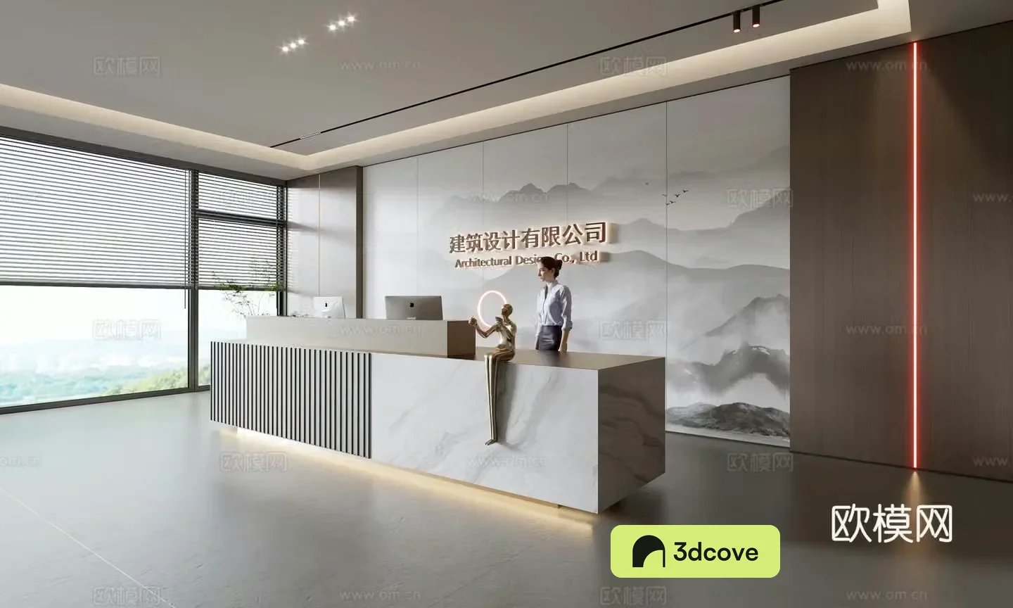 Modern company front desk reception area bar reception desk service desk company front desk background