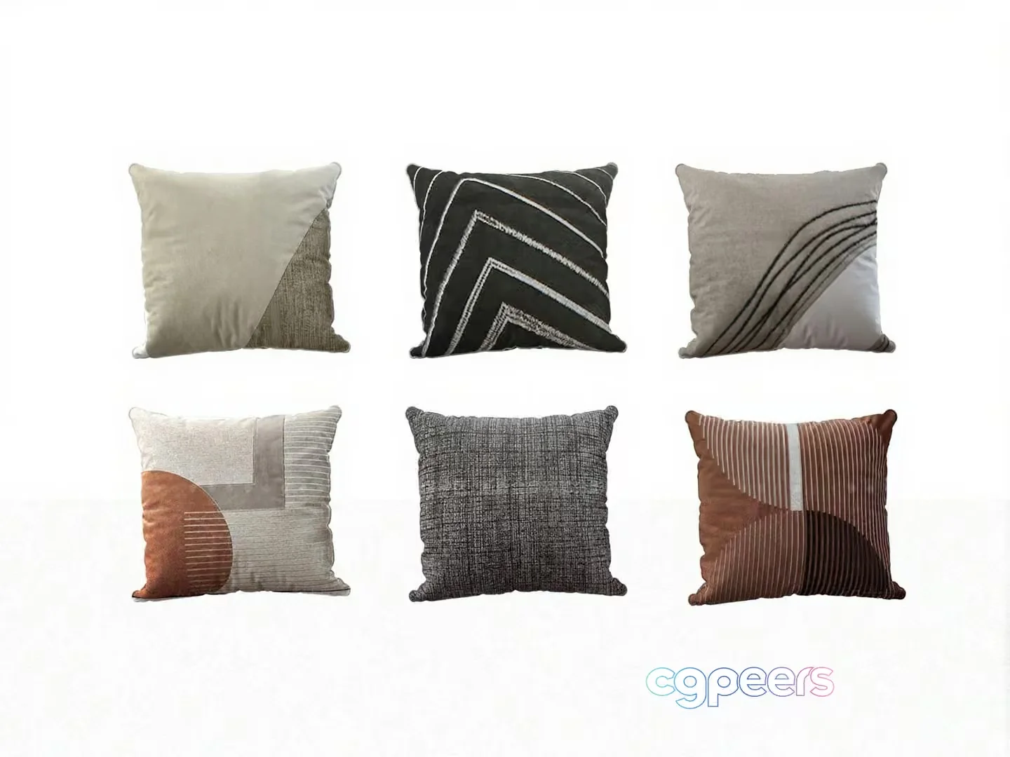 Modern Throw Pillows 3D Model – 8762 – VRAY Render