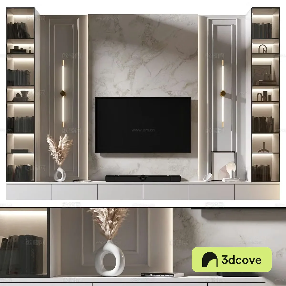 Modern light luxury TV background wall