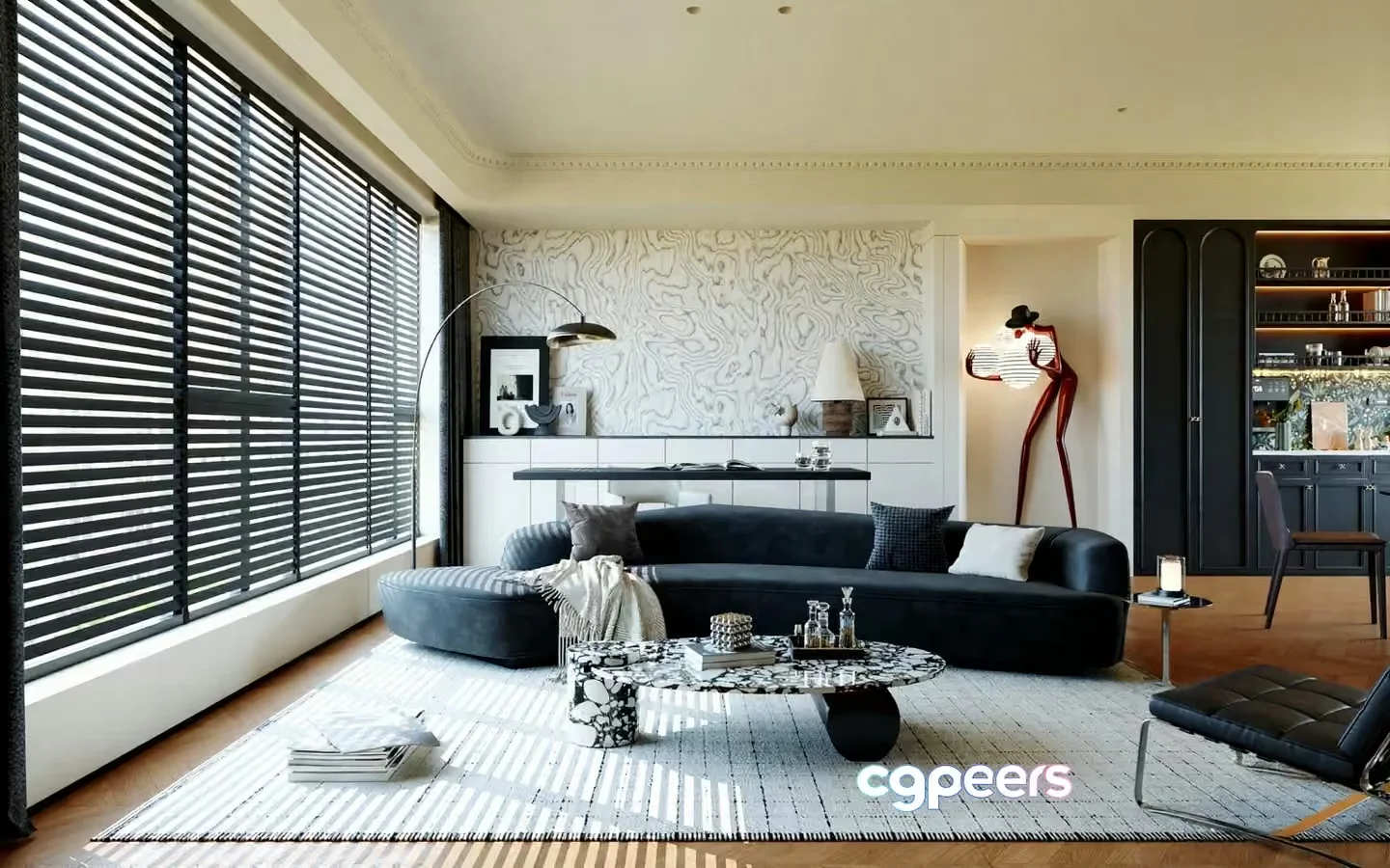 Modern Living Room 3D Model – 5059 – VRAY Render