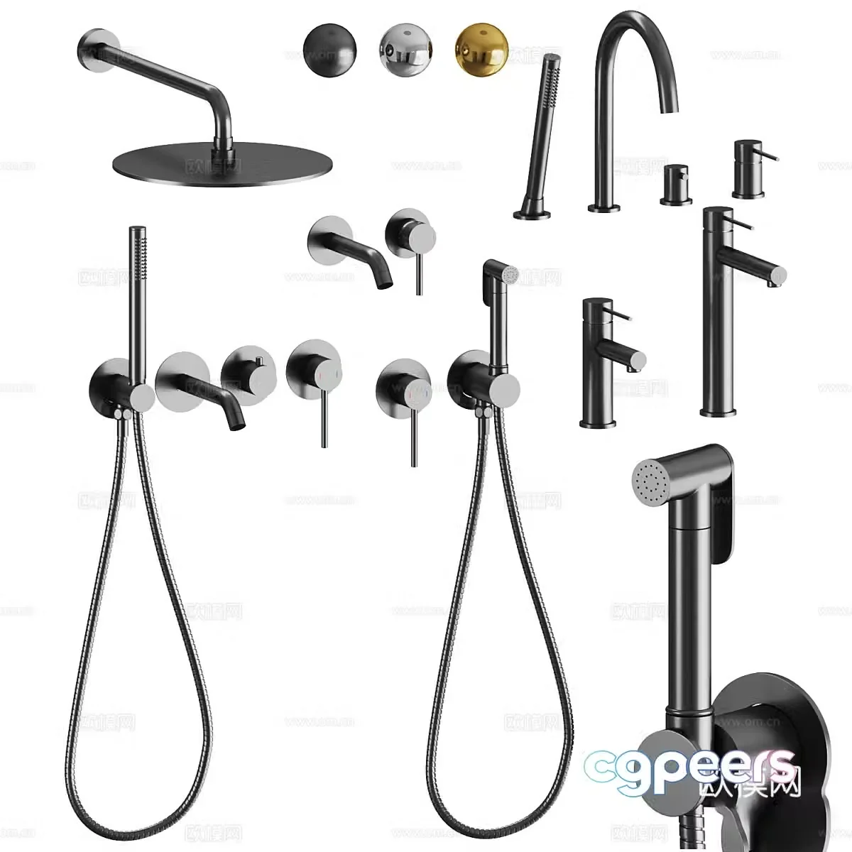 Modern shower 3D model