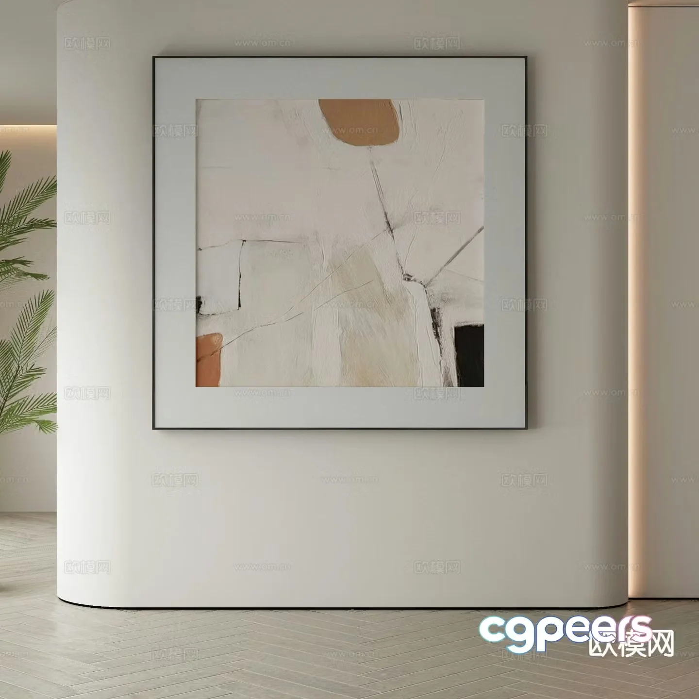Modern decorative painting abstract painting 3d model