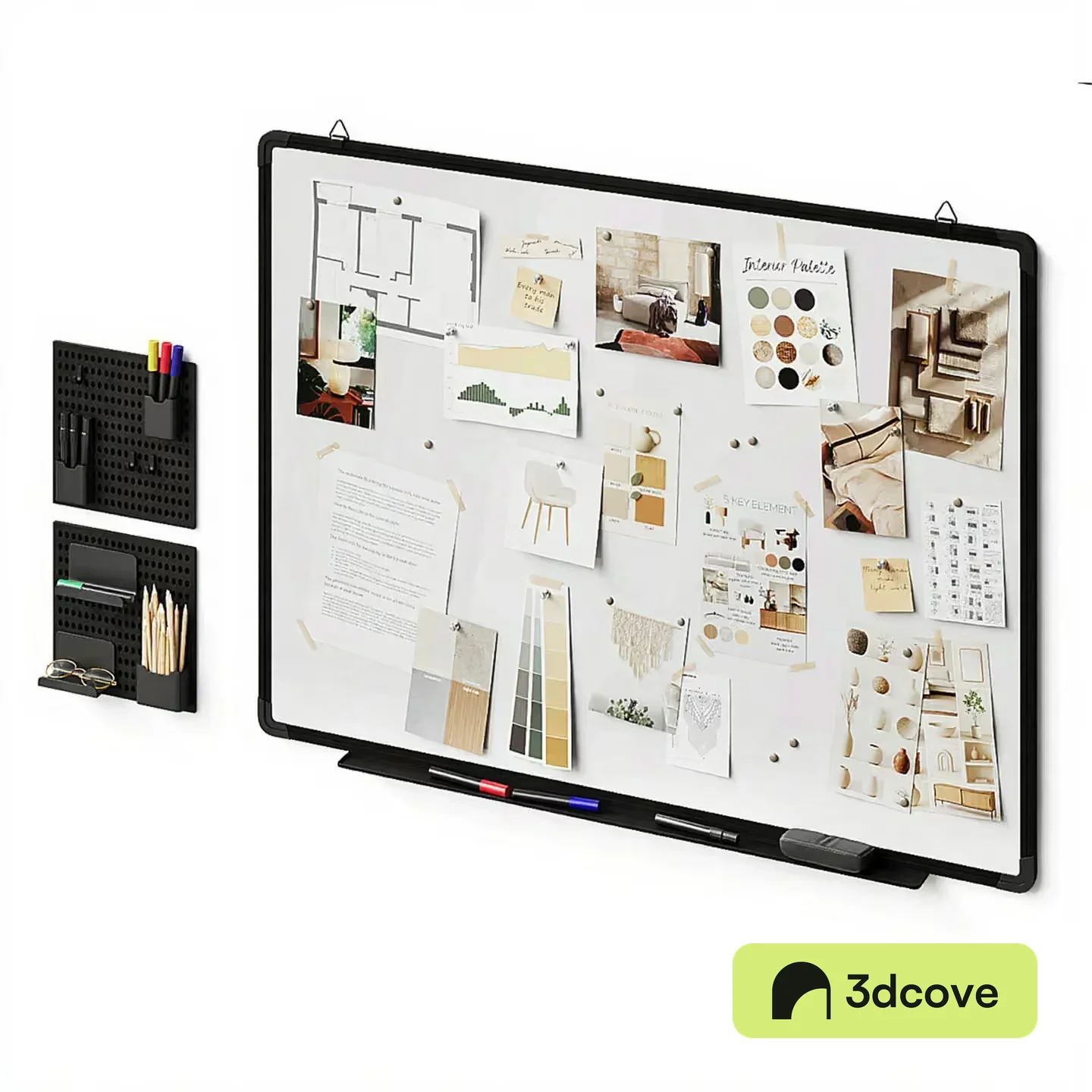 A Whiteboard With A Black Frame