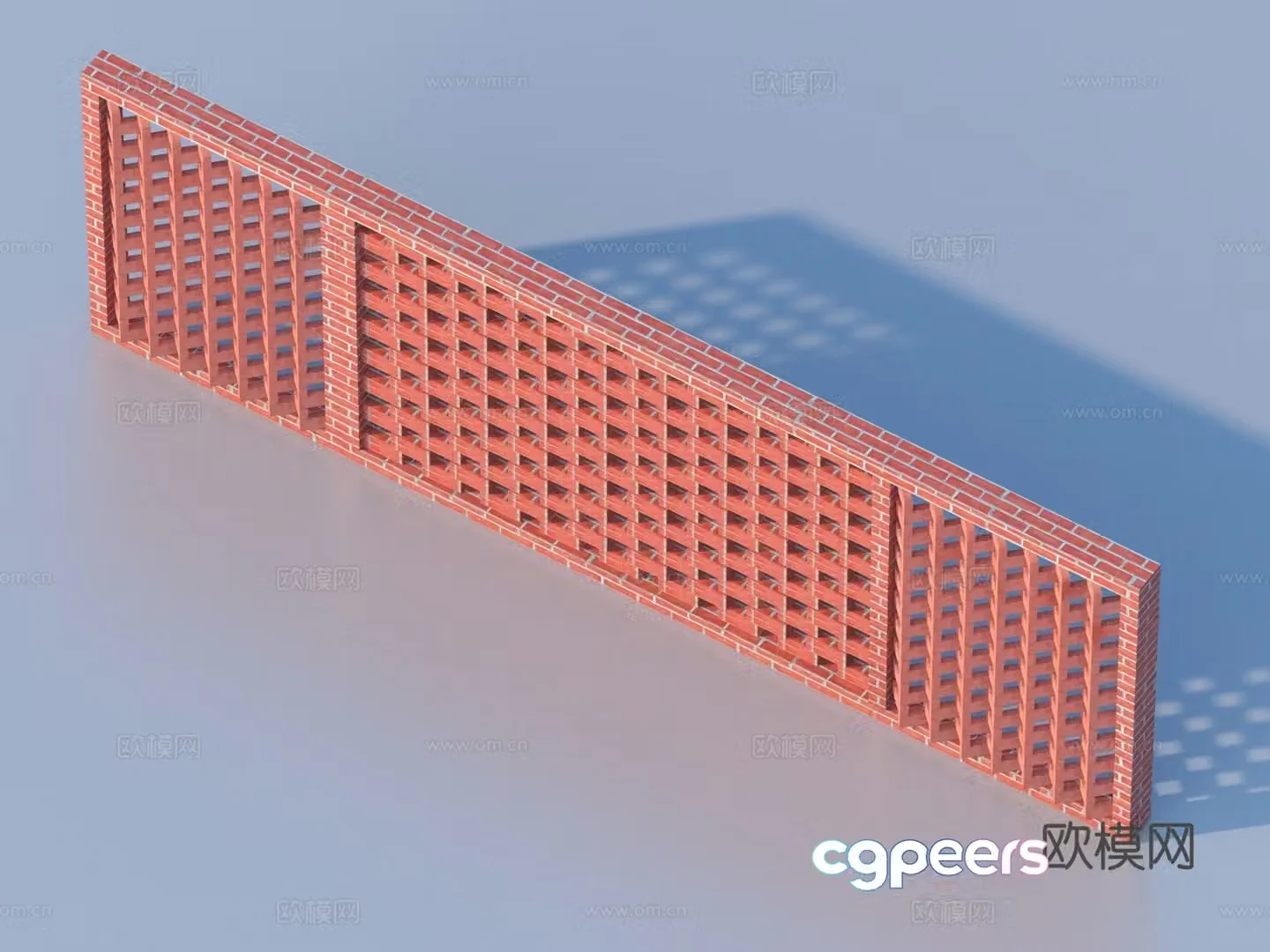 Brick wall Red brick wall Three-dimensional brick wall 3d model