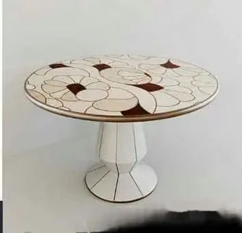 White Table With Flower Design 3D Model – 15565 – CORONA Render