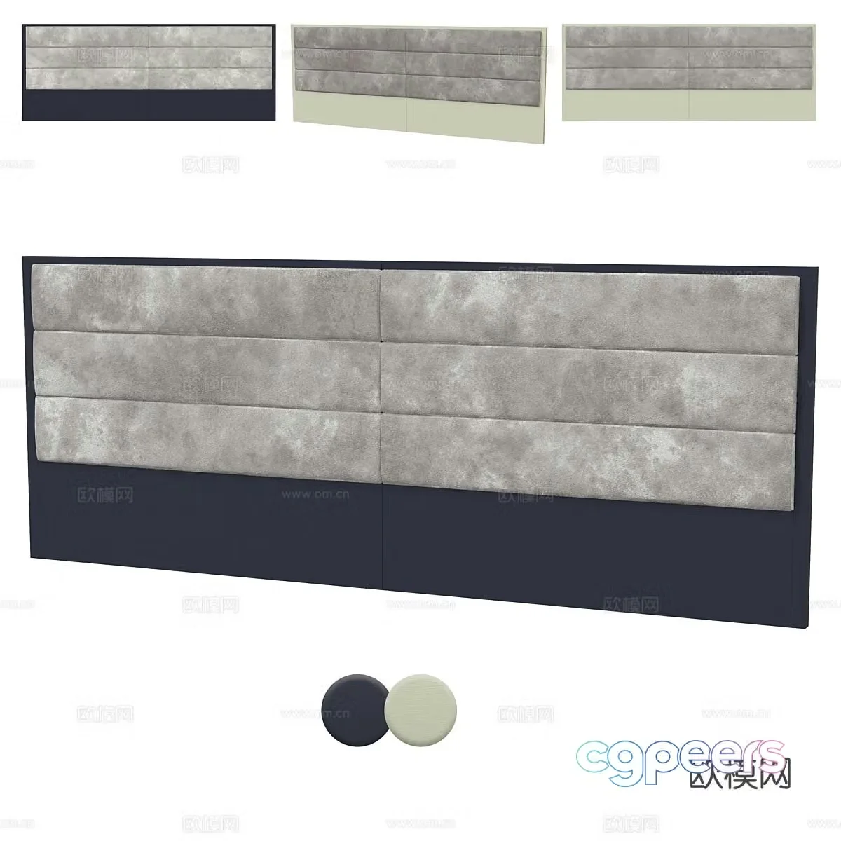 Modern soft cover bedside background 3d model