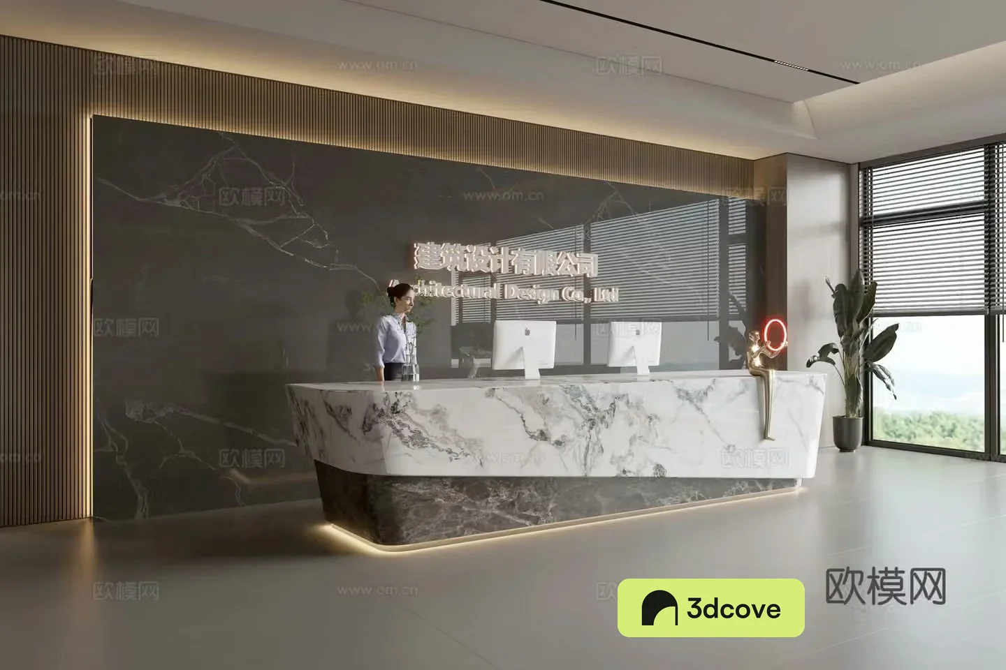 Modern company front desk reception area bar reception desk service desk company front desk background