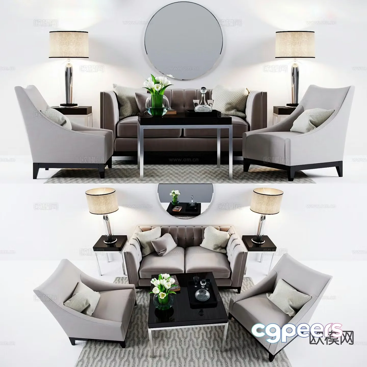 Modern sectional sofa 3d model