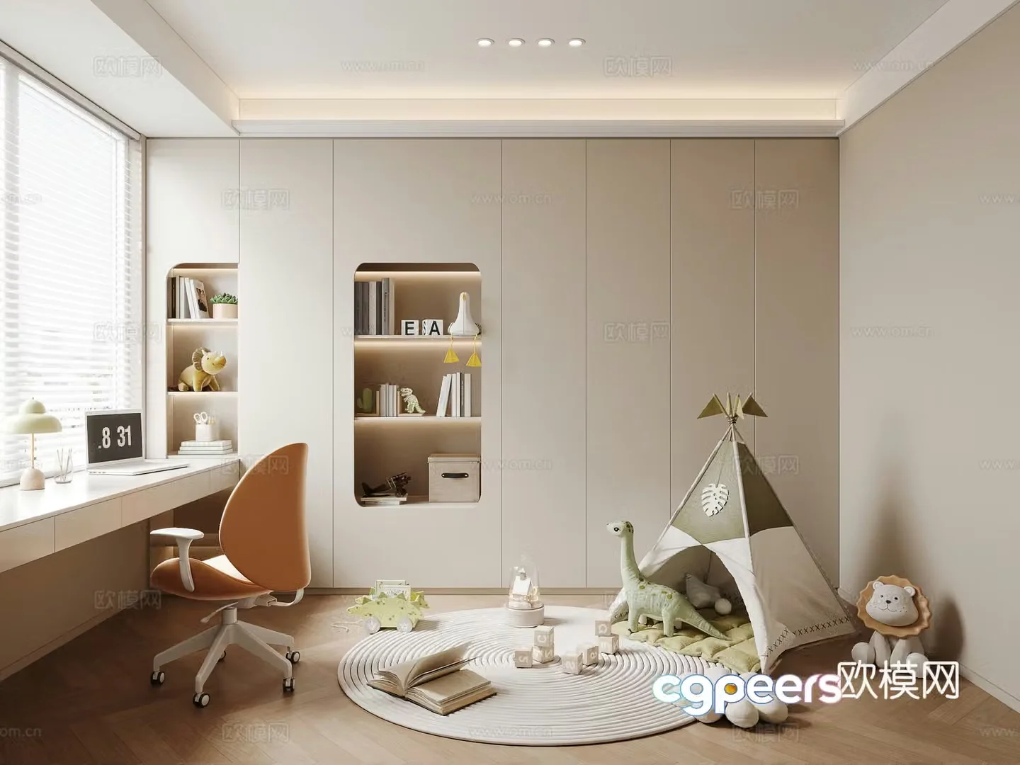 Multifunctional children’s room study room toy room 3D model