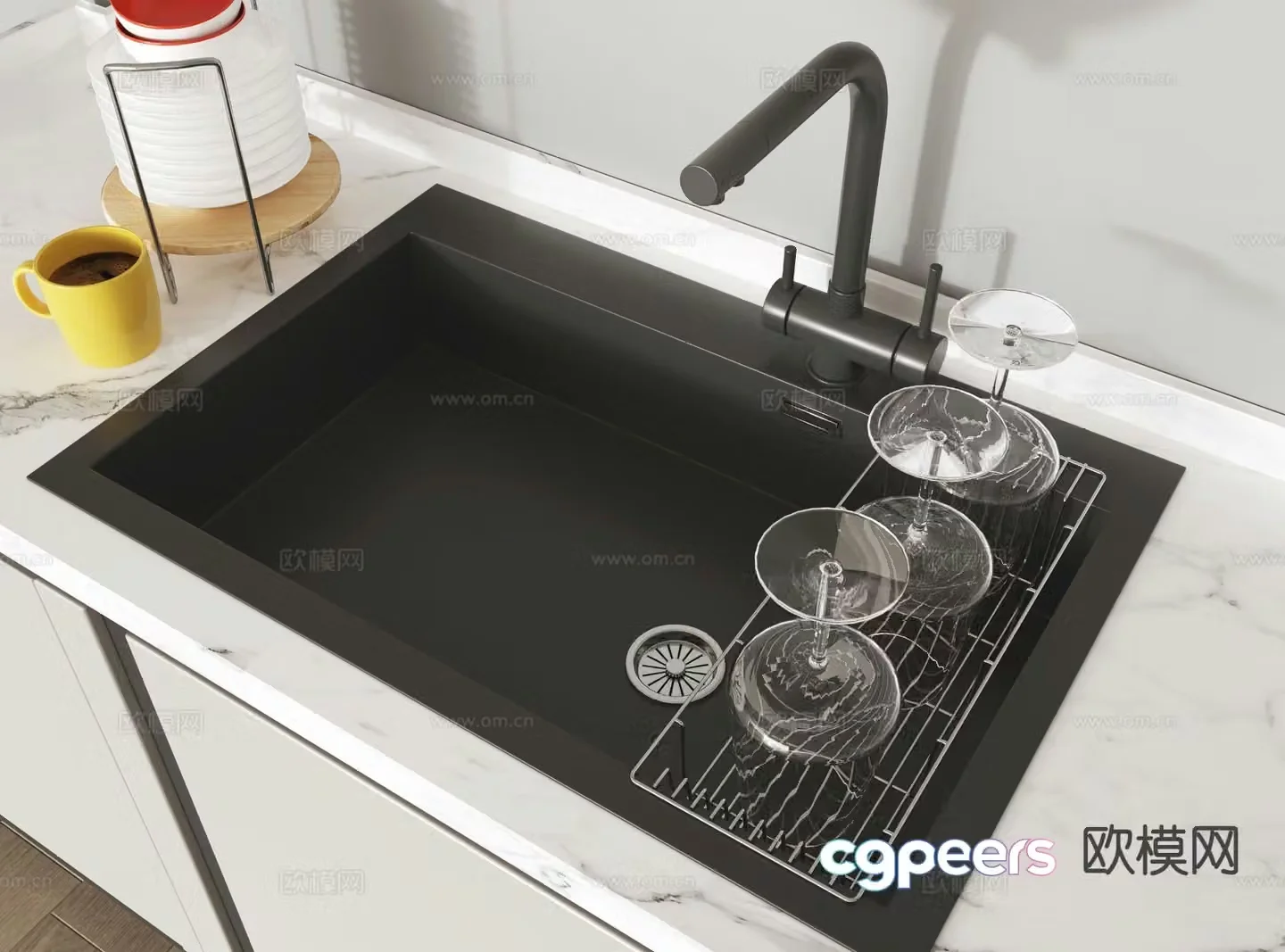 Modern sink vegetable sink 3d model