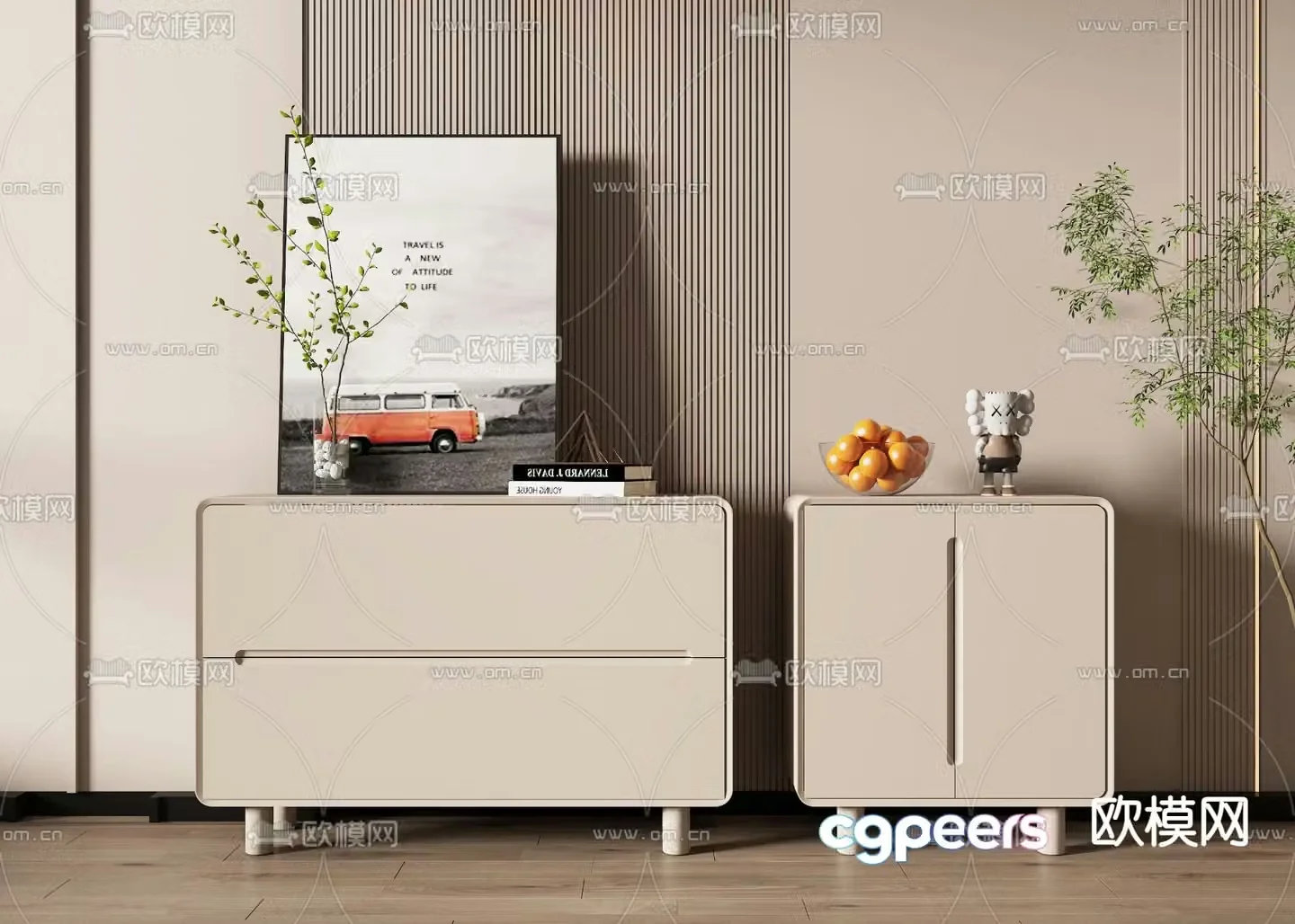 Modern side cabinet porch cabinet 3D model