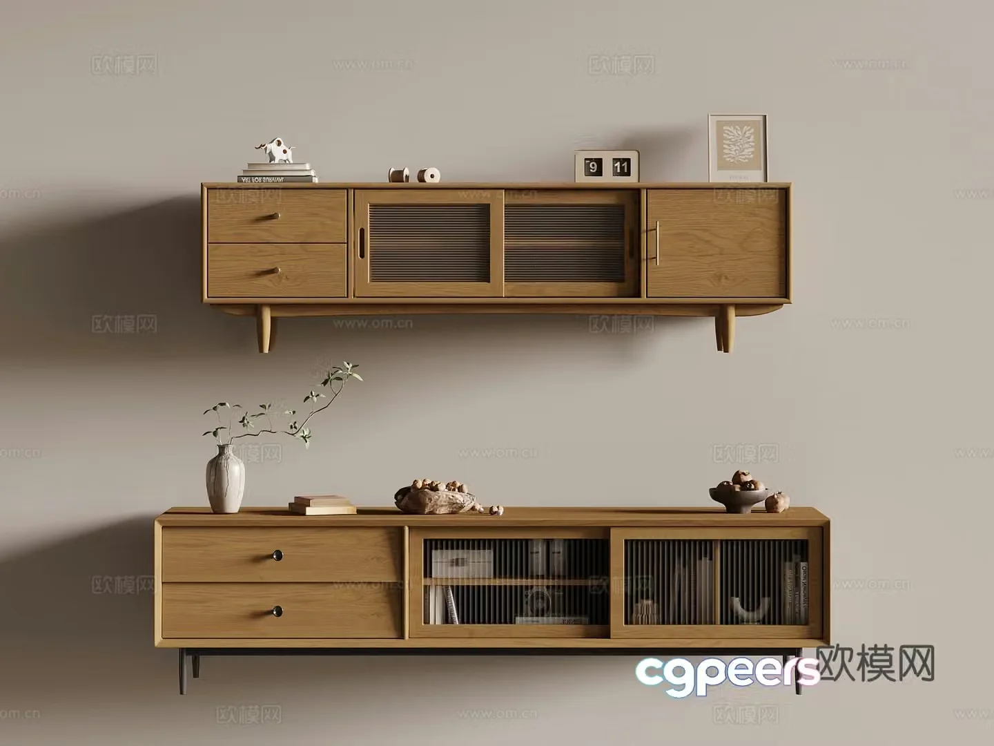 13 TV cabinet medieval style TV cabinet floor cabinet type solid wood TV cabinet decorative ornament 3D model