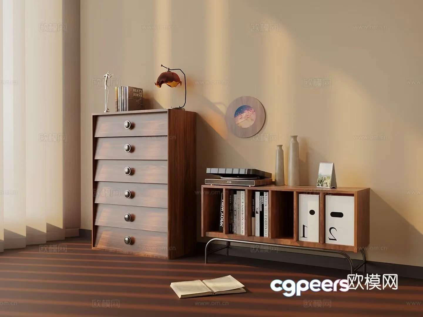 French medieval entrance cabinet 3D model