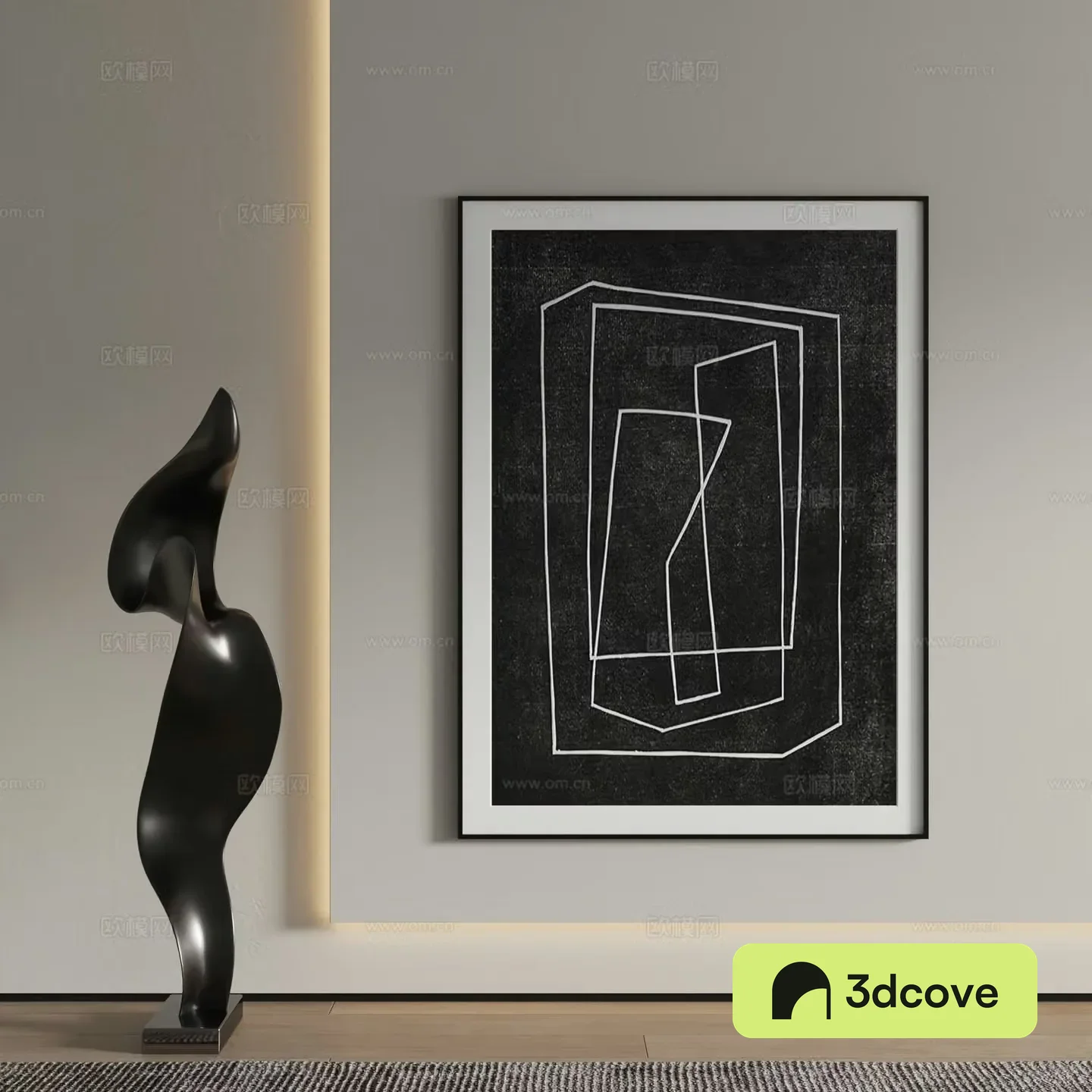 Decorative painting black and white painting hanging painting