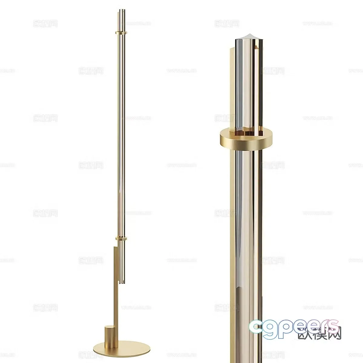 Minimalist floor lamp Metal floor lamp Simple floor lamp Straight floor lamp Strip floor lamp 3D model