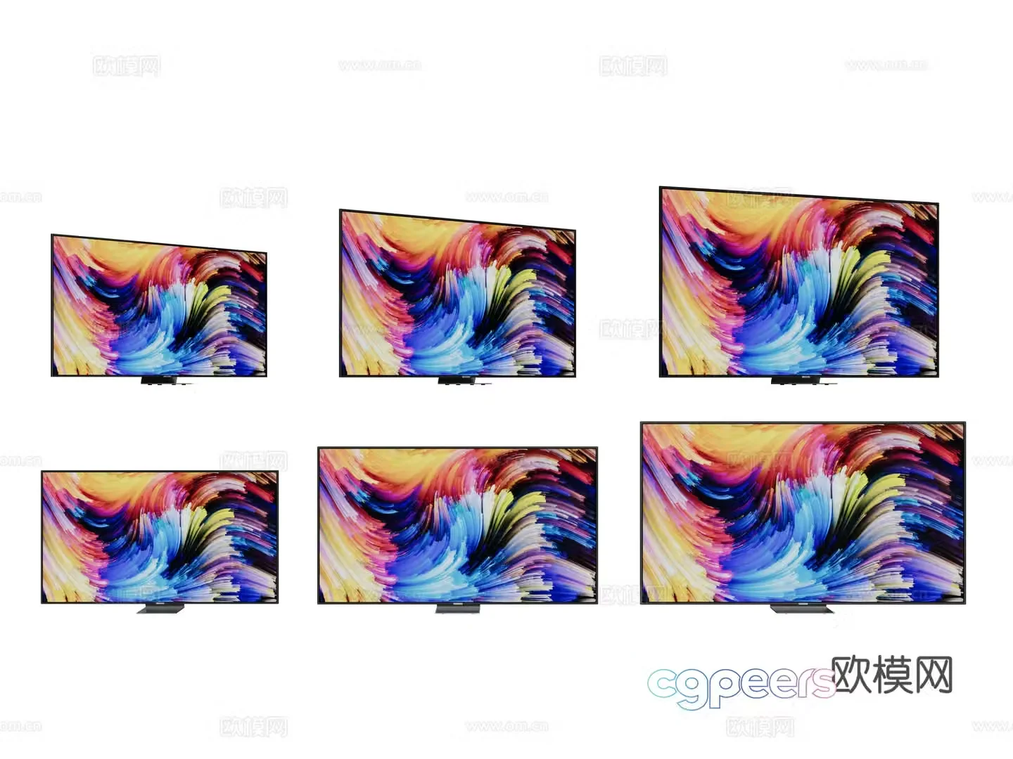 Modern computer monitor display screen 3d model