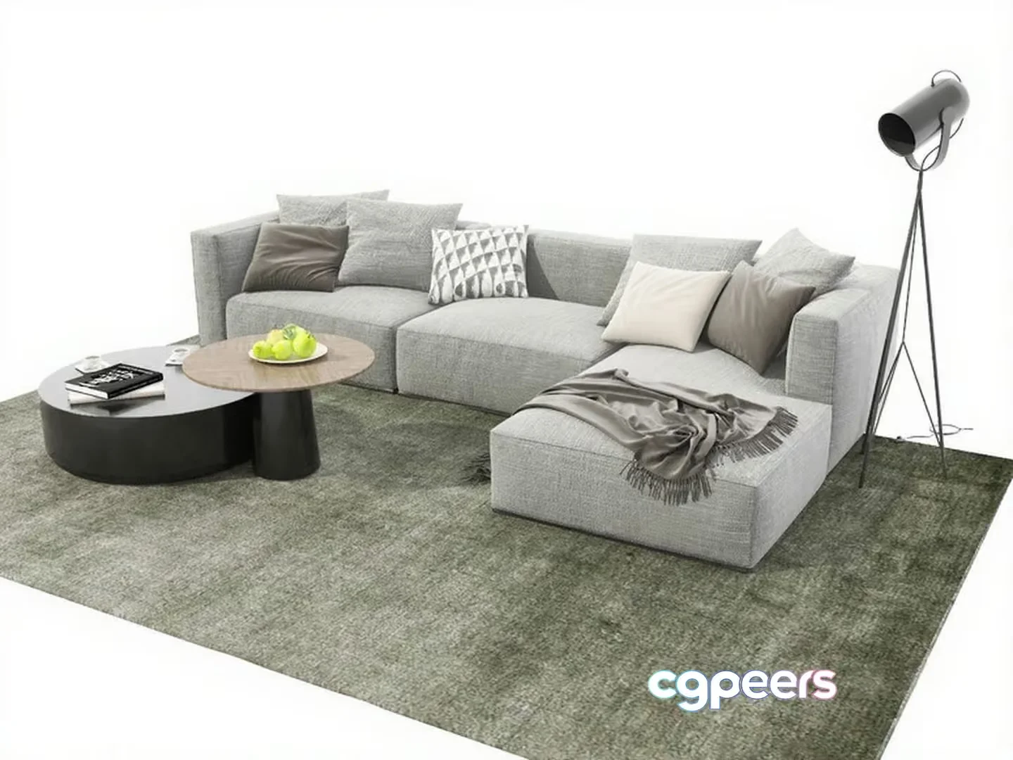 Modern Living Room 3D Model – 15392 – VRAY Render