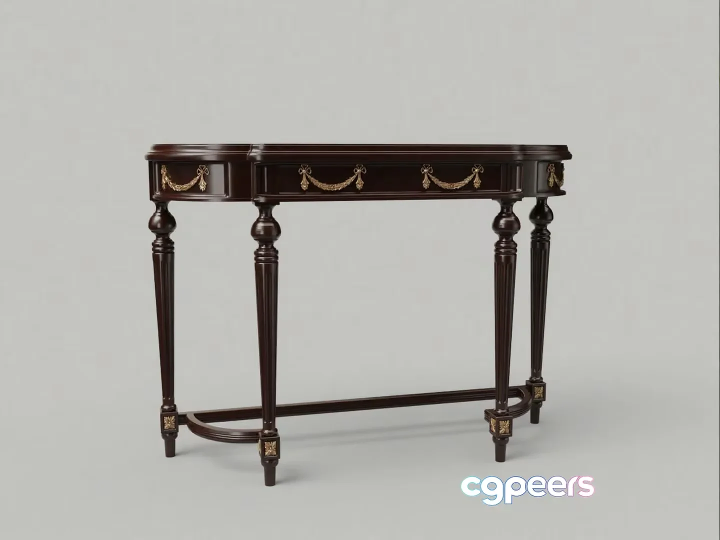 A Dark Brown Table 3D Model – 6027 – VRAY Render