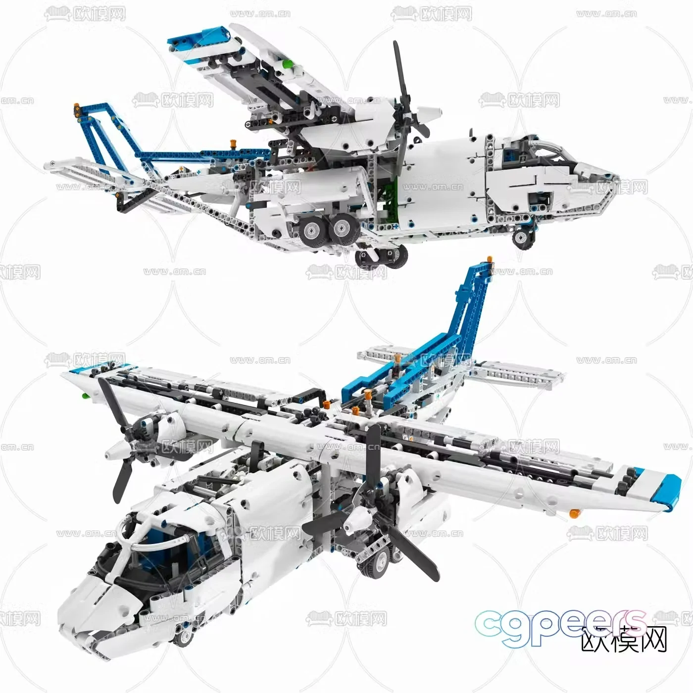 Modern lego airplane toy 3d model